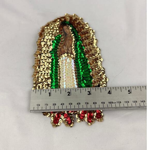 Our Lady Of Guadalupe Sequined Sewing Patch Applique Embellishment 4"x6.5" - Picture 6 of 8